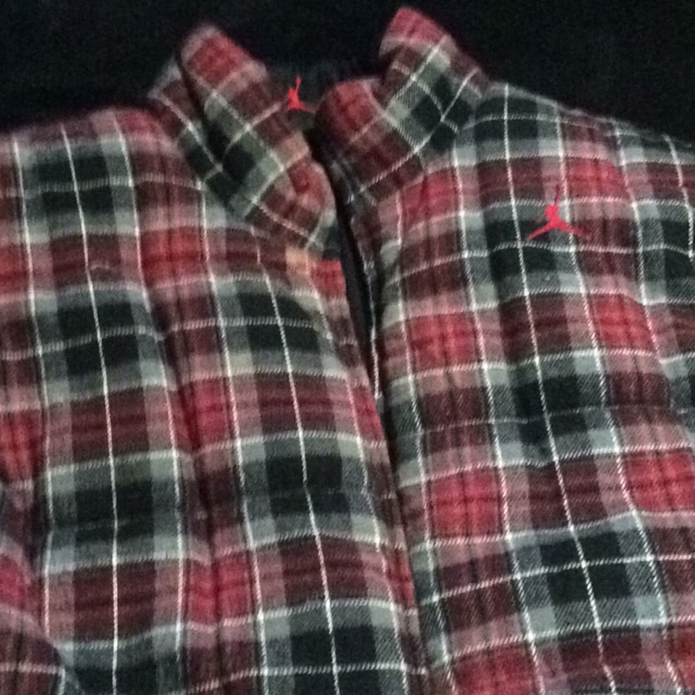 Jordan plaid/nylon vest